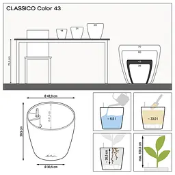 Вазон Lechuza Classico Color, 33 л, білий (13230) - мініатюра 3