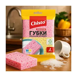 Губки кухонні Chisto Целюлозні 2 шт. (4820204701826) - мініатюра 2