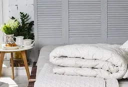 Ковдра Ecotton двоспальна 172х205 см антиалергенна стьобана із бязі біла 40-0968 white (19702) - мініатюра 2
