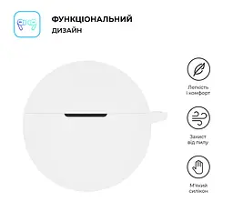 Силіконовий чохол для навушників OPPO Enco Air3i/Air2i, Hang Case, білий, ультратонкий захисний кейс товщиною 2 мм, захист від подряпин, пилу та ударів, компактний, з карабіном для кріплення, ArmorStandart (ARM79945) - мініатюра 2