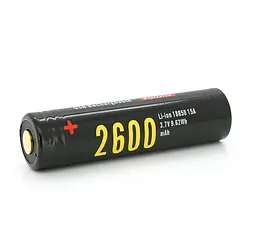 Акумулятор 18650 Li-Ion Soshine USB-3.7-2600 microUSB 2,5A 2600 мА·год - мініатюра 2
