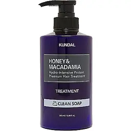 Кондиціонер для волосся "Чисте мило" 500 мл Kundal Honey & Macadamia Protein Hair Treatment Clean Soap