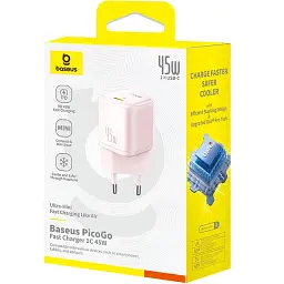 Мережевий зарядний пристрій Baseus PicoGo GaN Fast Charger Type-C 45W P10176800413-00 Pink - мініатюра 4
