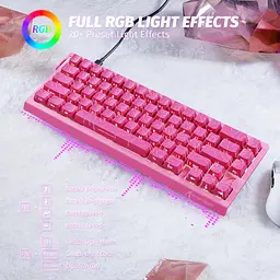 Ігрова магнітна клавіатура ATTACK SHARK X68 HE,RGB,Rapid Trigger, Рожевий - мініатюра 4