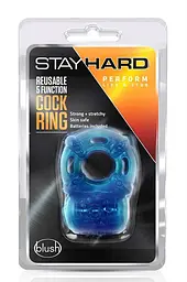 Кільце ерекційне з вібрацією Stay Hard, синє, 3.8 см - мініатюра 2