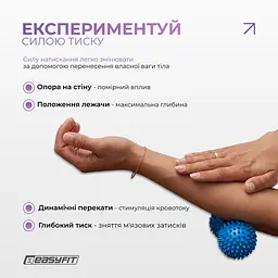 Масажний м'ячик EasyFit Goober з шипами синій