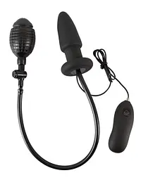 Анальна пробка Orion Inflatable + Vibrating Butt Plug 12.2 см (чорний) - мініатюра 2