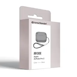 Чохол для навушників Apple AirPods Pro 2 2022, чорний, Air, термополіуретан (TPU), протиударний, захист від подряпин, пилу і ударів, футляр з карабіном для кріплення, точні вирізи для доступу до роз"ємів, ArmorStandart (ARM85334) - мініатюра 4
