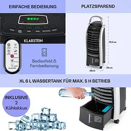 Мобільний кондиціонер вентилятор Klarstein Maxfresh 4 -в-1 (10029394) - мініатюра 2