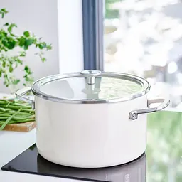 Каструля з кришкою KitchenAid Steel Core, 24 см, 6 л, мигдальний крем - мініатюра 3
