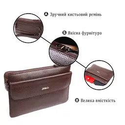 Стильний клатч для чоловіків з натуральної шкіри Canpellini 21548 коричневий - мініатюра 8