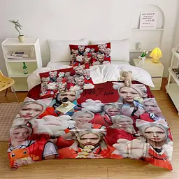 Постільна білизна 3D Stray Kids №3 мікросатин полуторна комплект 150×215 см 70×70 см