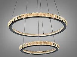Підвісна LED люстра Diasha 66081/600+400CH, хром, 82 W, освітлення 10-22 м2 - мініатюра 2