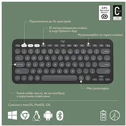 IT набір Pebble 2 Combo for Mac Tonal Graphite Logitech teh0027084 - мініатюра 9