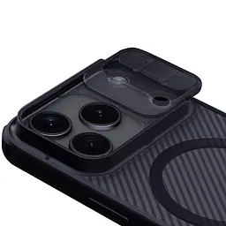 Карбонова накладка Nillkin CamShield Pro Magnetic для Apple iPhone 17 Pro (6.3) Transparent black - мініатюра 4