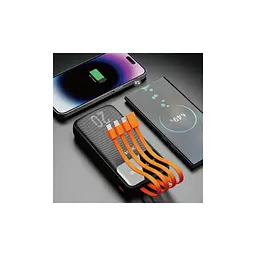 Батарея універсальна Dudao K6Pro+ 20000mAh 10W with USB-C/Lightning/MicroUSB/USB-A cables (6977196682393) - мініатюра 3