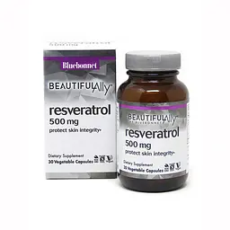 Натуральная добавка Bluebonnet Nutrition Beautiful Ally Resveratrol 500 mg, 30 вегакапсул