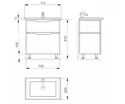 Тумба Sanwerk з умивальником "АЛЕССА QTAP" 70 см, венге (MV0000874) - мініатюра 5