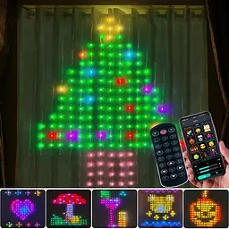 Гірлянда Штора від мережі 3х3 м 400LED RGB + пульт дистанційного керування, SF-1 / Розумна гірлянда з додатком на телефон - мініатюра 7