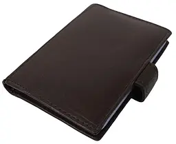 Картхолдер Dugros RFID захист натуральна шкіра кнопка Коричневий - мініатюра 4