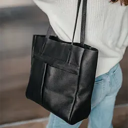 Сумка-шопер шкіряна жіноча чорна Handycover S428 з 2 ручками - мініатюра 7