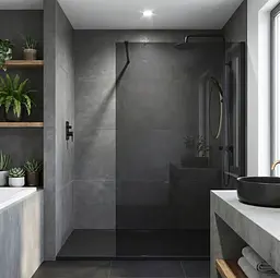 Душова стінка Rea Flexi 140x195 grey black KPL-K99180 - мініатюра 4