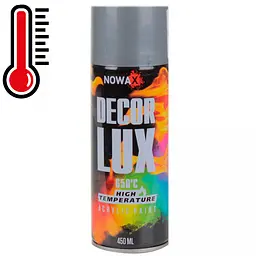 Акрилова високотемпературна фарба Nowax 650° Спрей 450 мл Сіра (silver grey/ral9022) NX48038