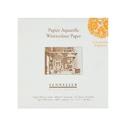 Склейка для акварелі Sennelier, 20 аркушів, крупне зерно, 300 г/м, 30x30 см