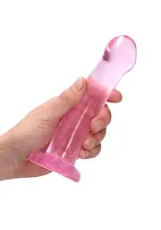 Фалоімітатор RealRock Crystal Clear, 17 см (рожевий) - мініатюра 4