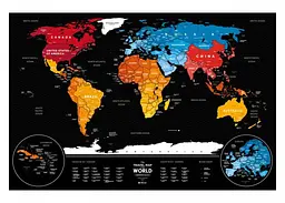 Скретч карта світу 1DEA.me Travel Map Weekend Black World (silver) (англ.) (13073) - мініатюра 4