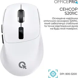 Мишка OfficePro (M398W) Wireless/Bluetooth White (M398W) - мініатюра 7
