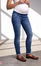 Джинси для вагітних slim fit під животик з лампасами Nicolle S Юла Мама Синій - мініатюра 6