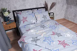 Комплект постільної білизни Moon&Star Бязь Gold Люкс Light Stars Дитячий 110x140 см наволочки 2x40x40 см - мініатюра 3