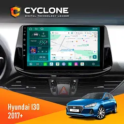 Штатна магнітола Hyundai i30 2017 Cyclone C9-013 4x64 DSP 4G Cyclone (НФ-00007268)