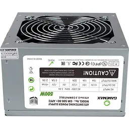Блок живлення GameMax GM-500-80+ APFC 500W (GM-500 80+ APFC) - мініатюра 3