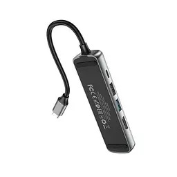 Type-C концентратор хаб Hoco Easy view HB23 - адаптер на 4K HDMI LAN 1xUsb 3.0 1xUsb2.0 Type-C PD 60W - мініатюра 2