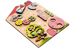 Дерев'яний бізіборд PuzzleOk Будиночок Счастина розвиваюча дошка для малюків від 1 року (Puz-01025) - мініатюра 2