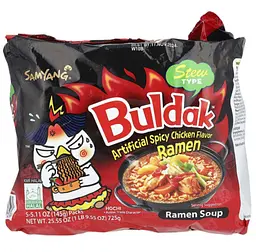 Гостра локшина швидкого приготування Samyang Buldak Hot Chicken Ramen Stew 145 г - мініатюра 8
