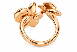 Золота жіноча каблучка Jewellery Continent "Квіти" з діамантами 18.5 (К-0895) - мініатюра 4