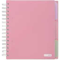 Зошит на пружині Buromax Pastel В5 (170x205) 120 аркушів 3 розділювачі рожевий (BM.24355912-10)