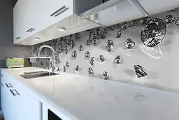 Кухонний фартух Алмази для кухні наклейка діаманти дорогоцінне каміння Сірий 60х250 см Happy Pocket Z180493 - мініатюра 2