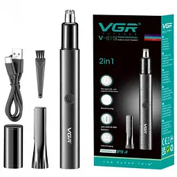Тример для носа та вух акумуляторний для чоловіків VGR V-615 2в1 Professional IPX4 - мініатюра 2
