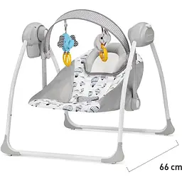 Крісло-гойдалка Kinderkraft Flo Mint сіре з блакитним (00-00158385) - мініатюра 12