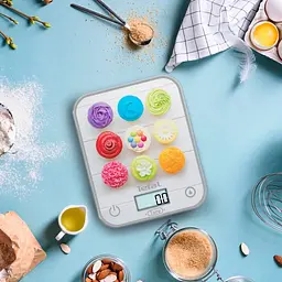 Ваги кухонні Tefal Optiss Cake Pops 5 кг скло AAAx2 в комплекті різнокольорові (BC50D4V0) - мініатюра 9