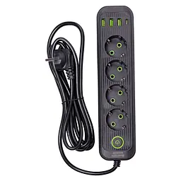 Мережевий фільтр-подовжувач EURO 4 розетки 3 USB 2,8 метра Yiwu HP-5-13MF - мініатюра 9