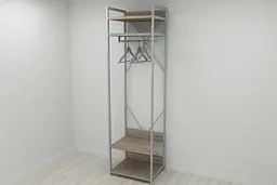 Шафа Гардероб Уні секція 2 серії Конект Ferrum-decor 220x60x50см Сірий метал ДСП Дуб Сонома Трюфель 32 мм (FRD-104542)
