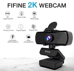 Вебкамера Fifine K420 2K 1440P + штатив - мініатюра 4