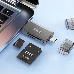Кардрідер Hoco HB39 2-in-1 Metal Gray (604819) [168991] - мініатюра 8
