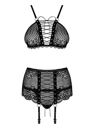 Комплект білизни Obsessive Basitta L/XL чорний - мініатюра 5