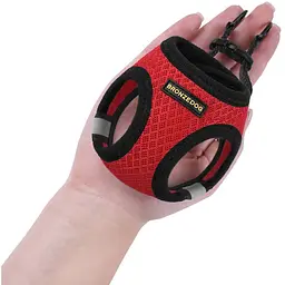 Шлея для собак Bronzedog Mesh Vest, розмір 4XS, 20х24 см, червона - мініатюра 3